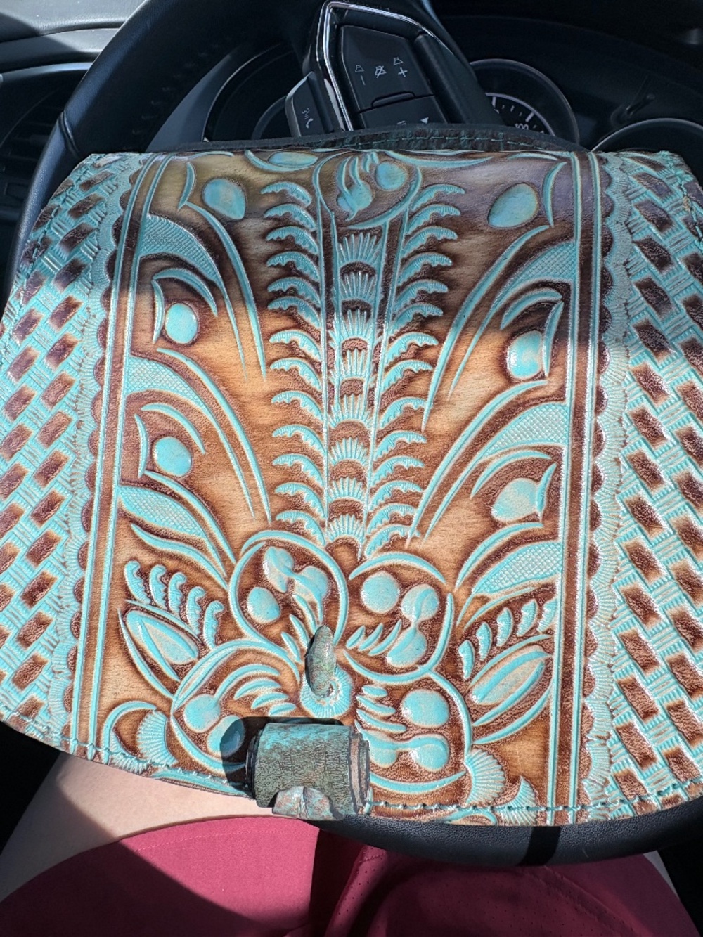-Patricia Nash-Light Tooled Turquoise-Finch Crossbody